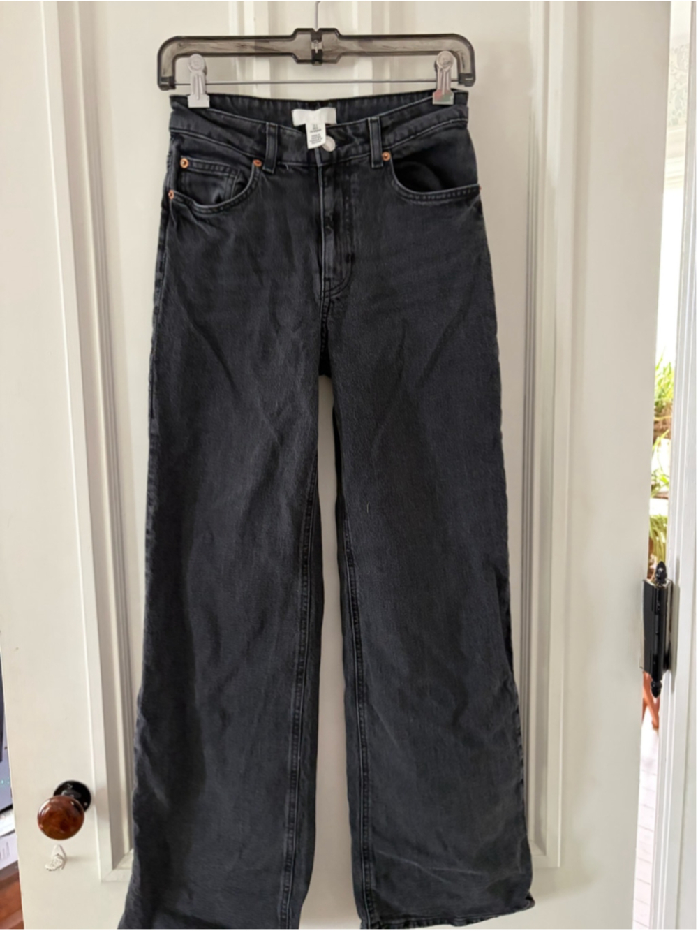 H&M Wide Leg Jeans Black Size 26